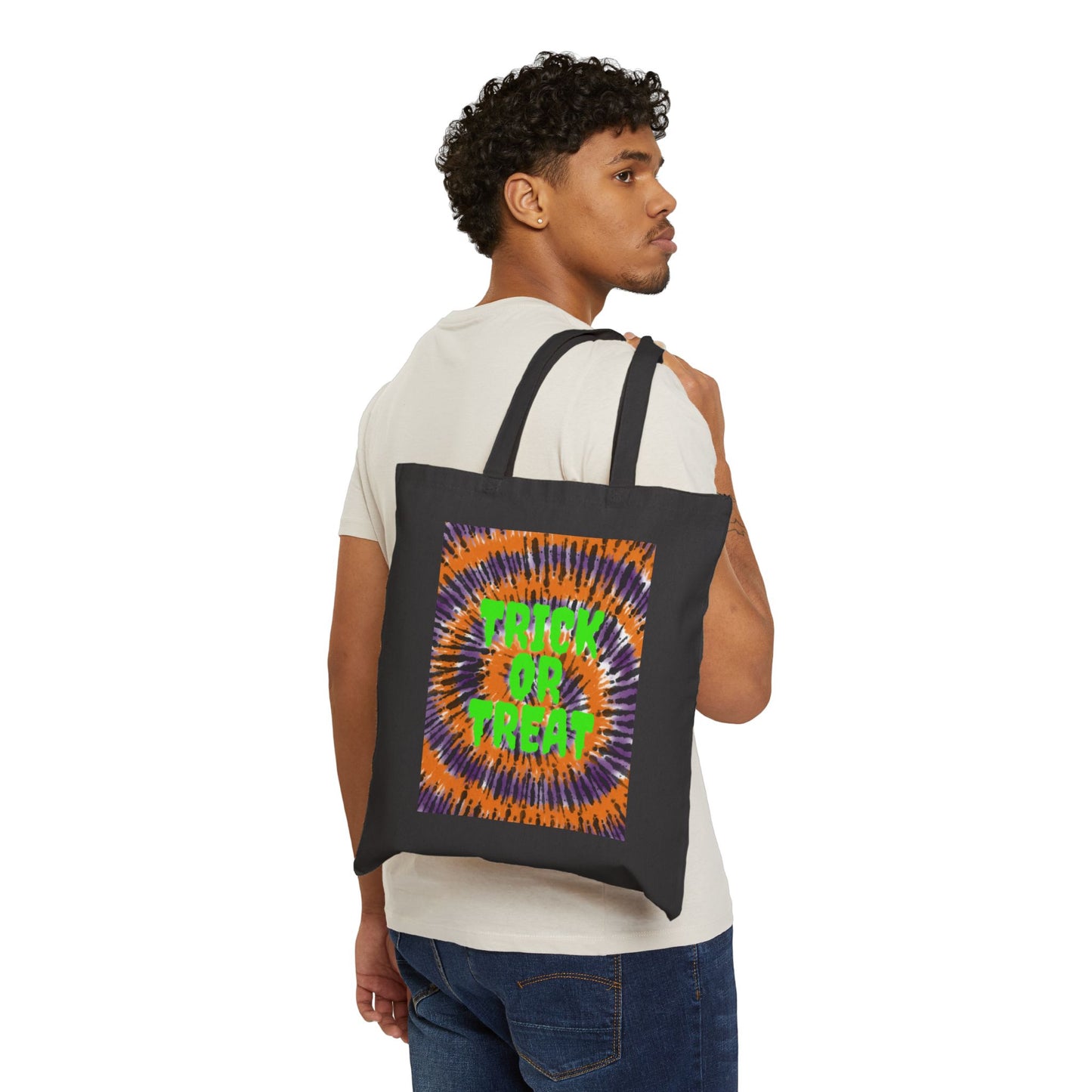 Trippy Trick or Treat Cotton Canvas Tote Bag