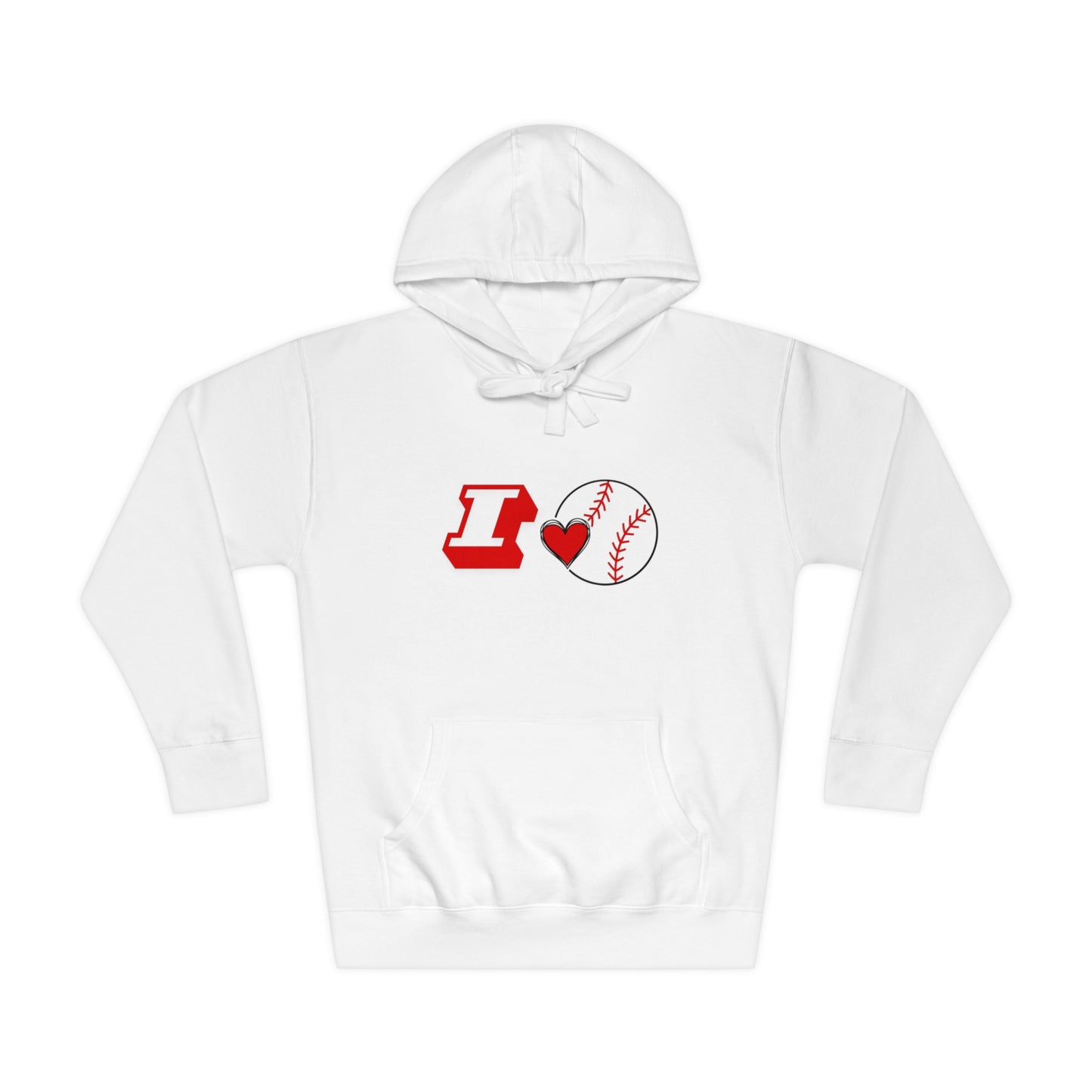 I Love Baseball Unisex Fleece Hoodie