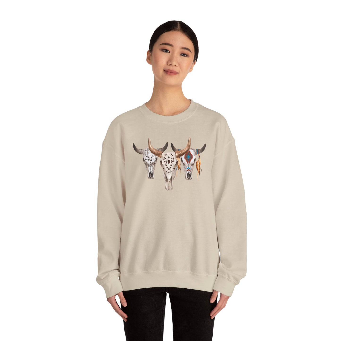 Bull Headed Trio Unisex Heavy Blend™ Crewneck Sweatshirt