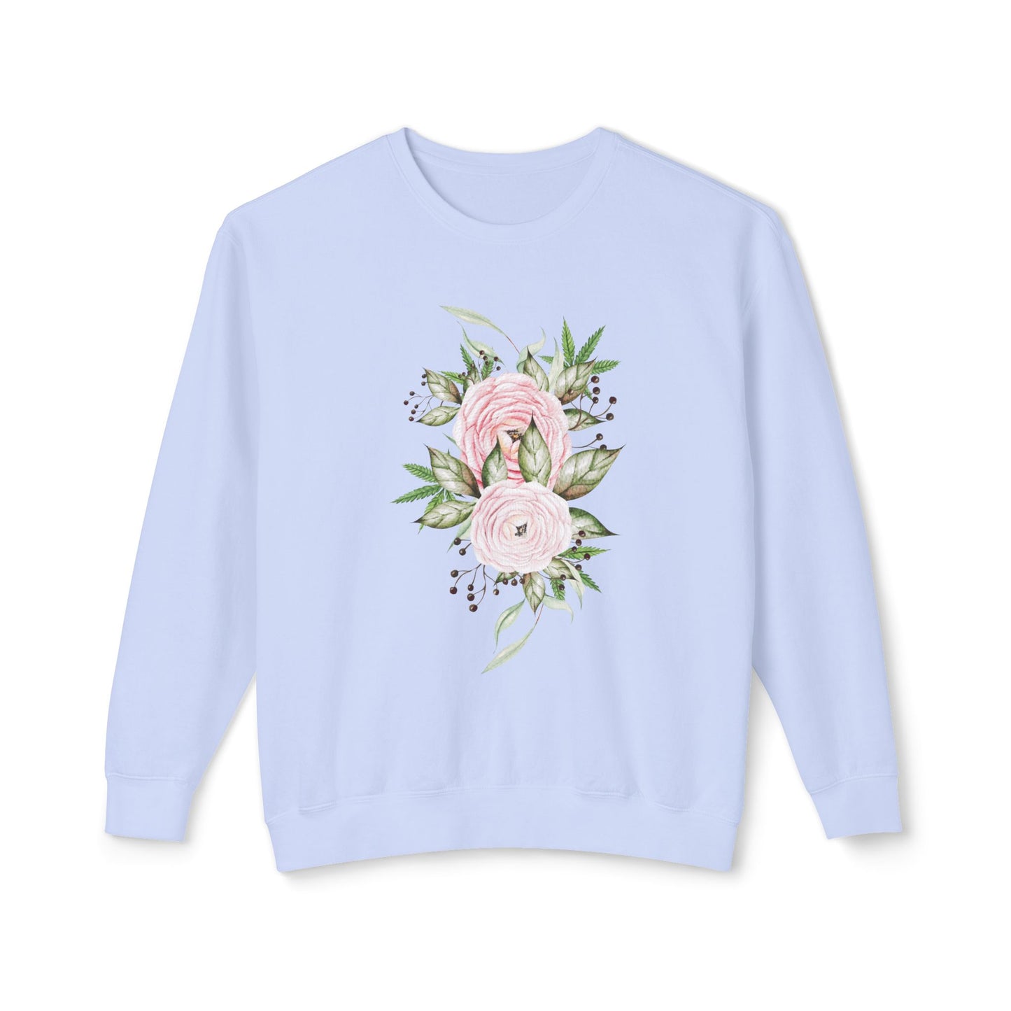 Pastel Peonies Unisex Lightweight Crewneck Sweatshirt