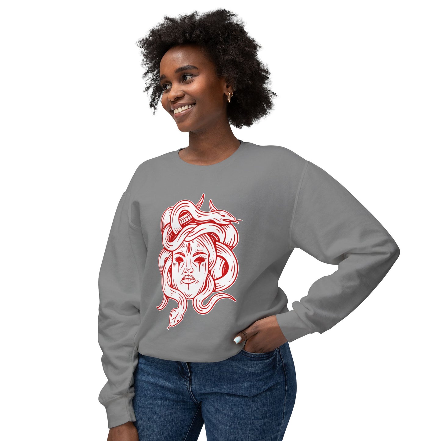 Medusa Unisex Lightweight Crewneck Sweatshirt