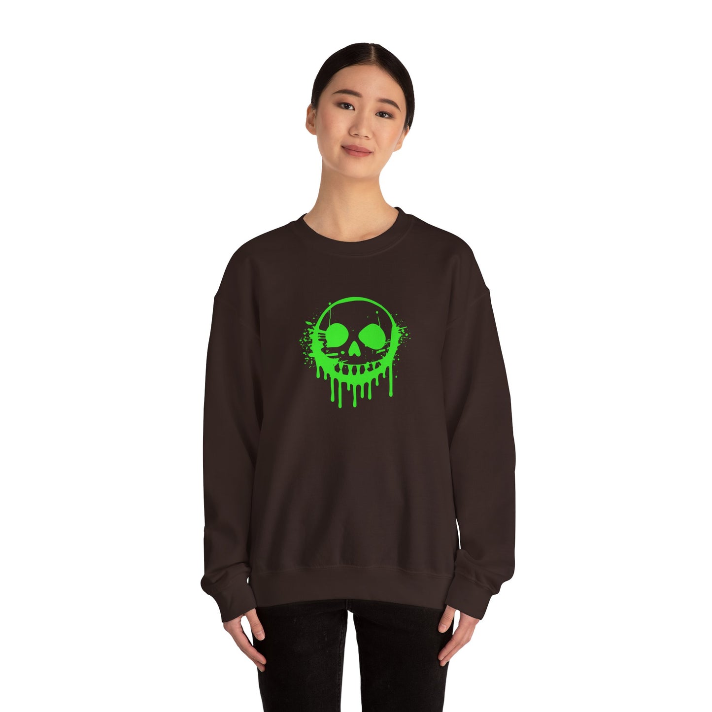 Green Ooze Face Unisex Heavy Blend™ Crewneck Sweatshirt