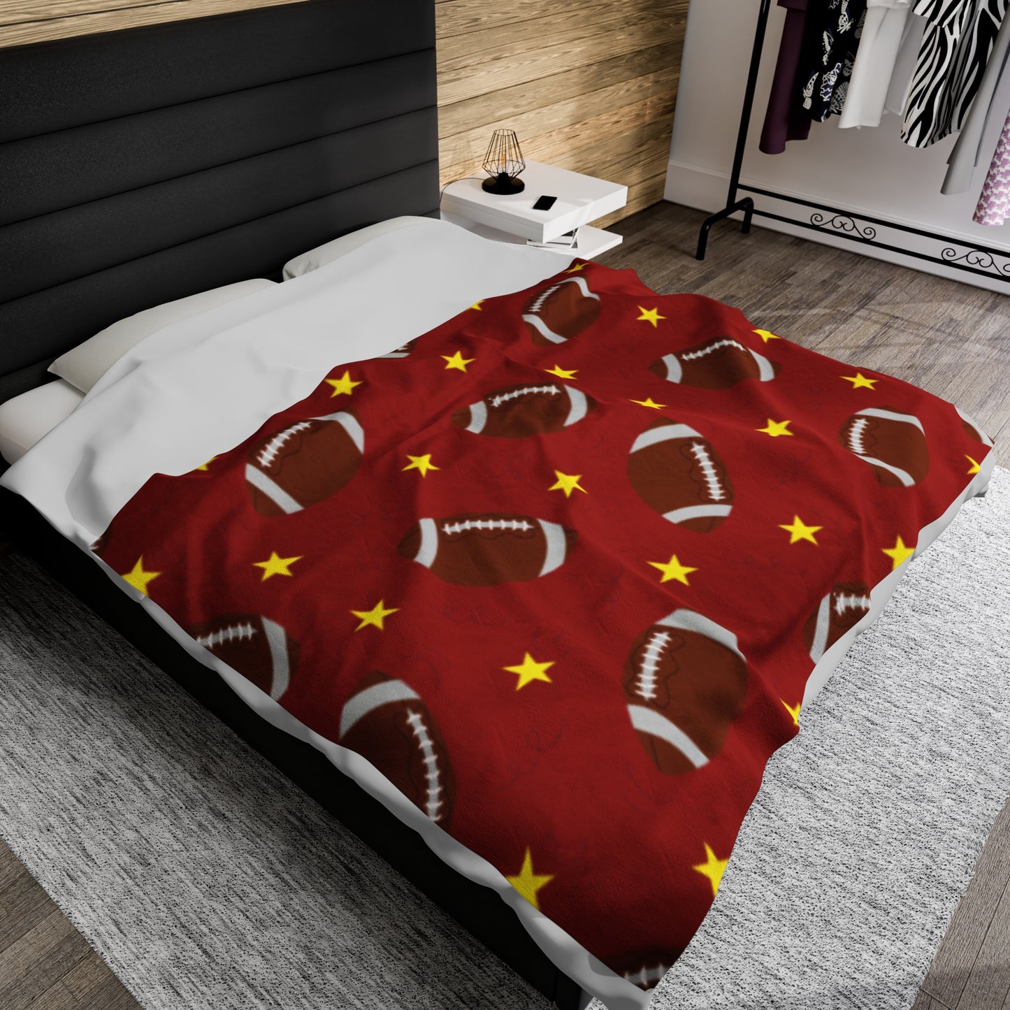 Red Football Velveteen Plush Blanket