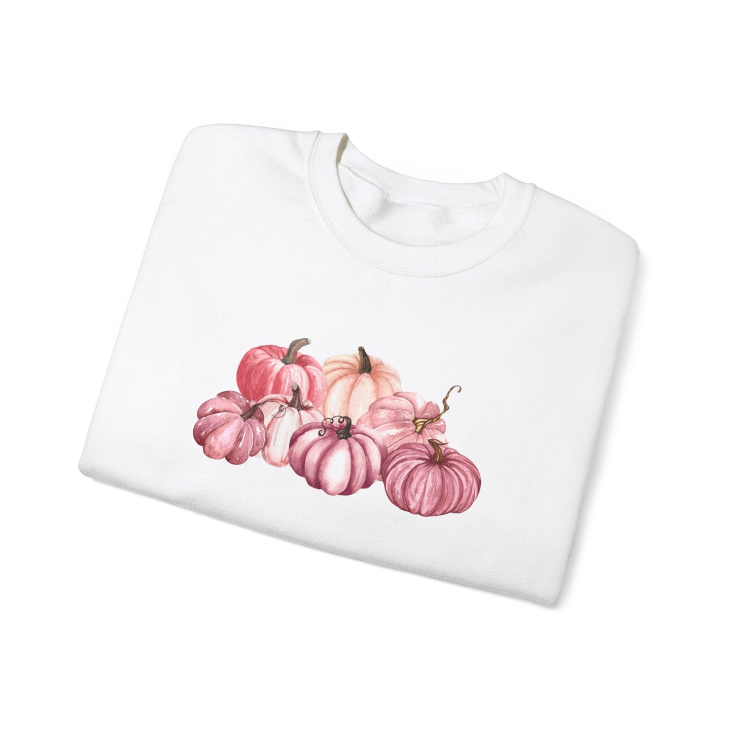 Pink Pumpkin Patch Fall Halloween Thanksgiving Unisex Heavy Blend™ Crewneck Sweatshirt