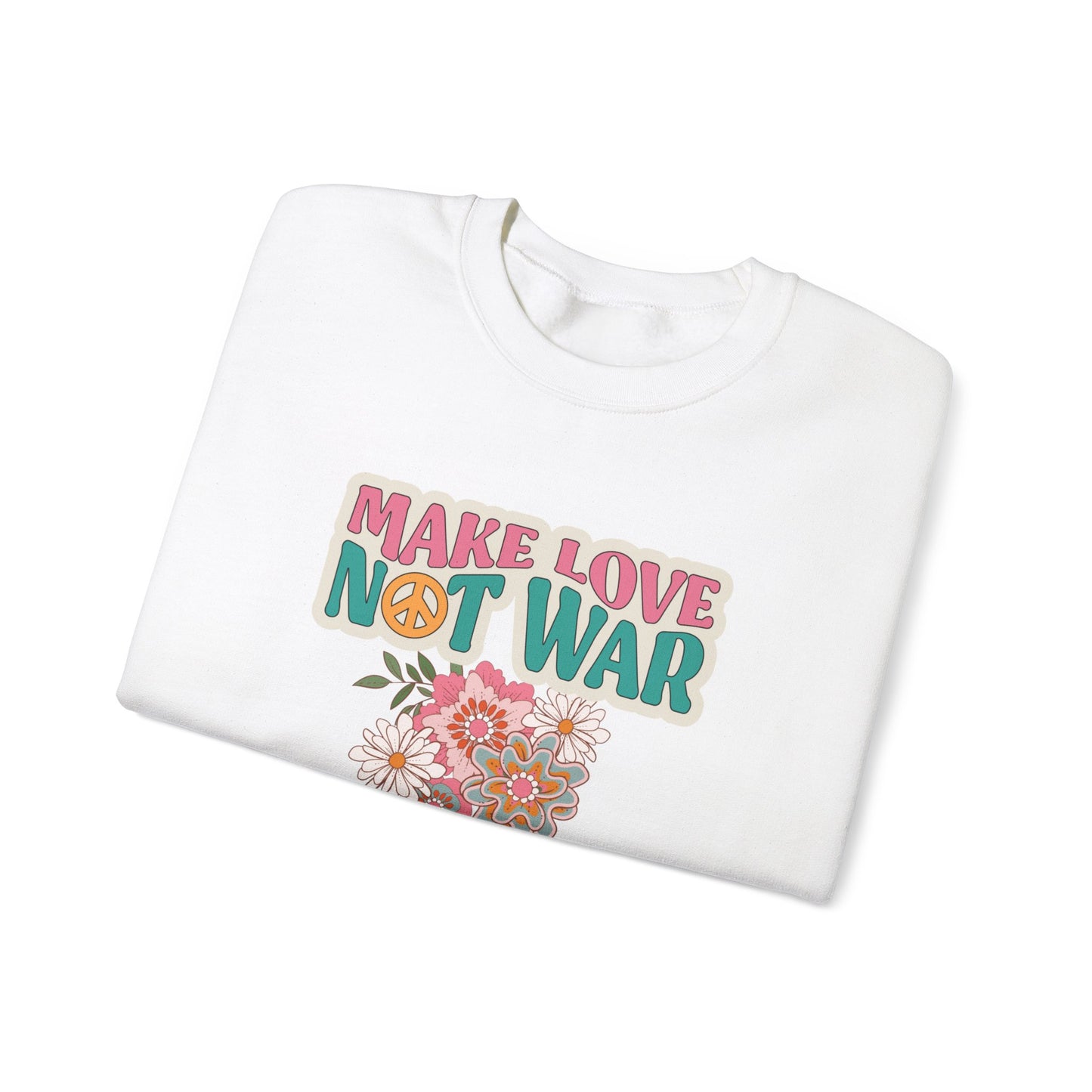 Love Not War Floral Unisex Heavy Blend™ Crewneck Sweatshirt