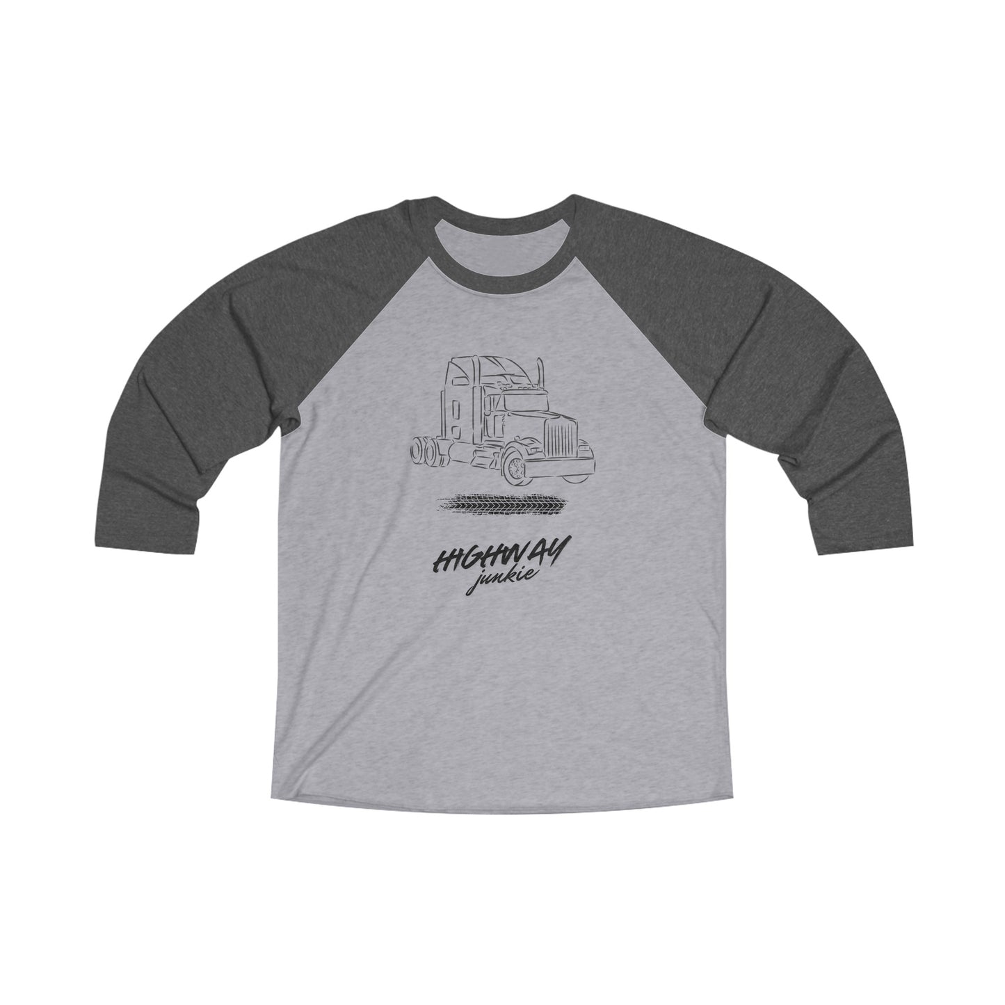 Highway Junkie Trucker Unisex Tri-Blend 3\4 Raglan Tee