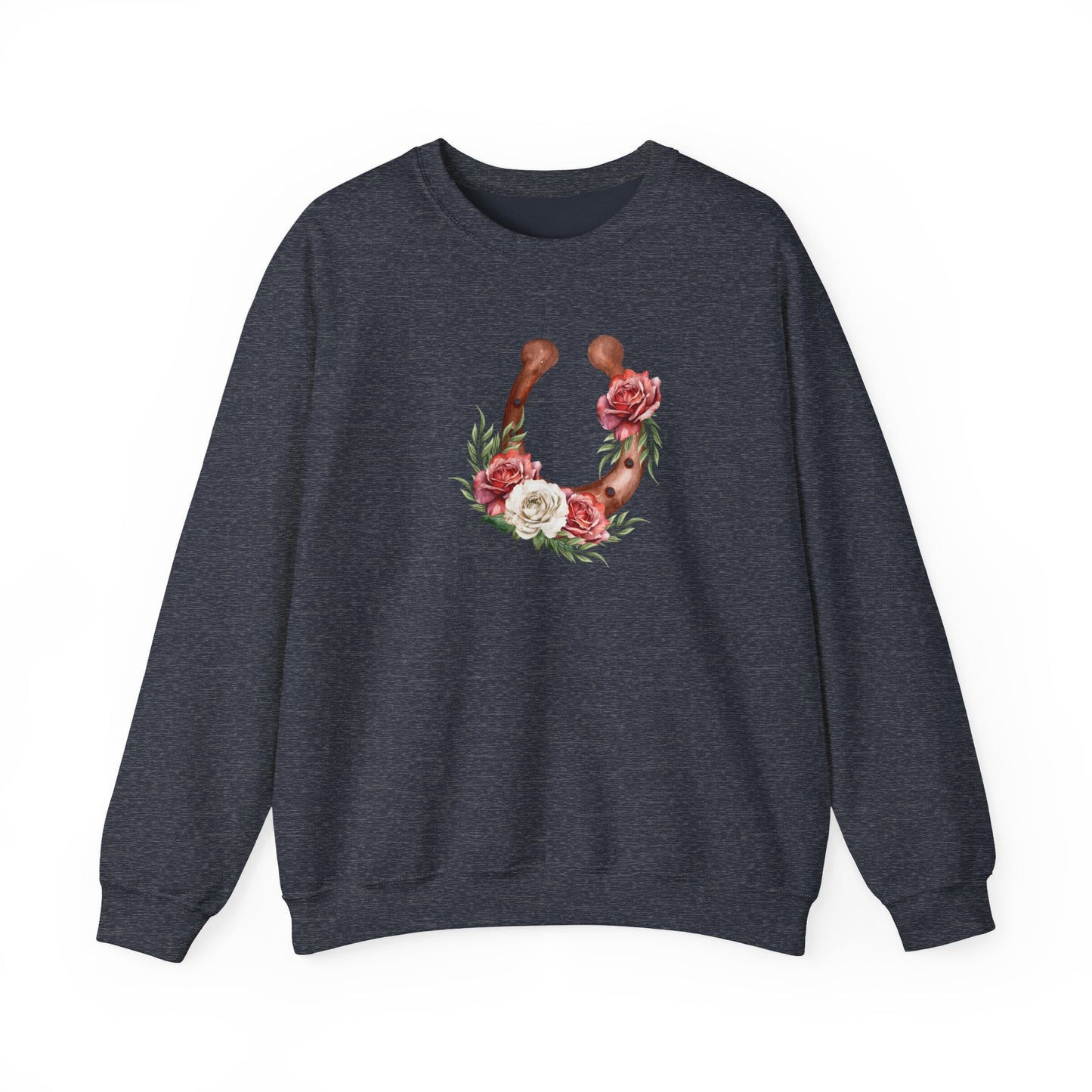 Floral Horseshoe Unisex Heavy Blend™ Crewneck Sweatshirt