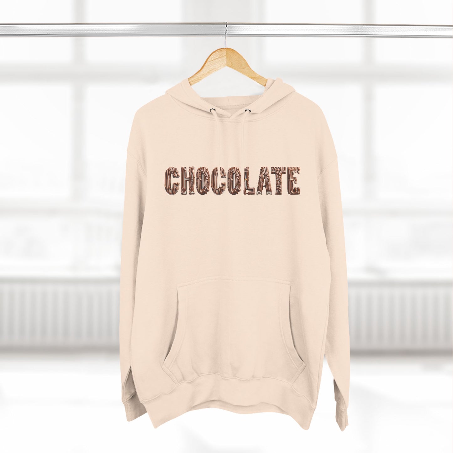 Chocolate Three-Panel Fleece Hoodie