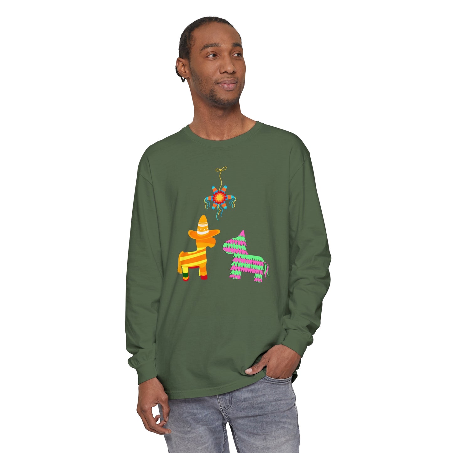 Piñata Donkeys Unisex Garment-dyed Long Sleeve T-Shirt