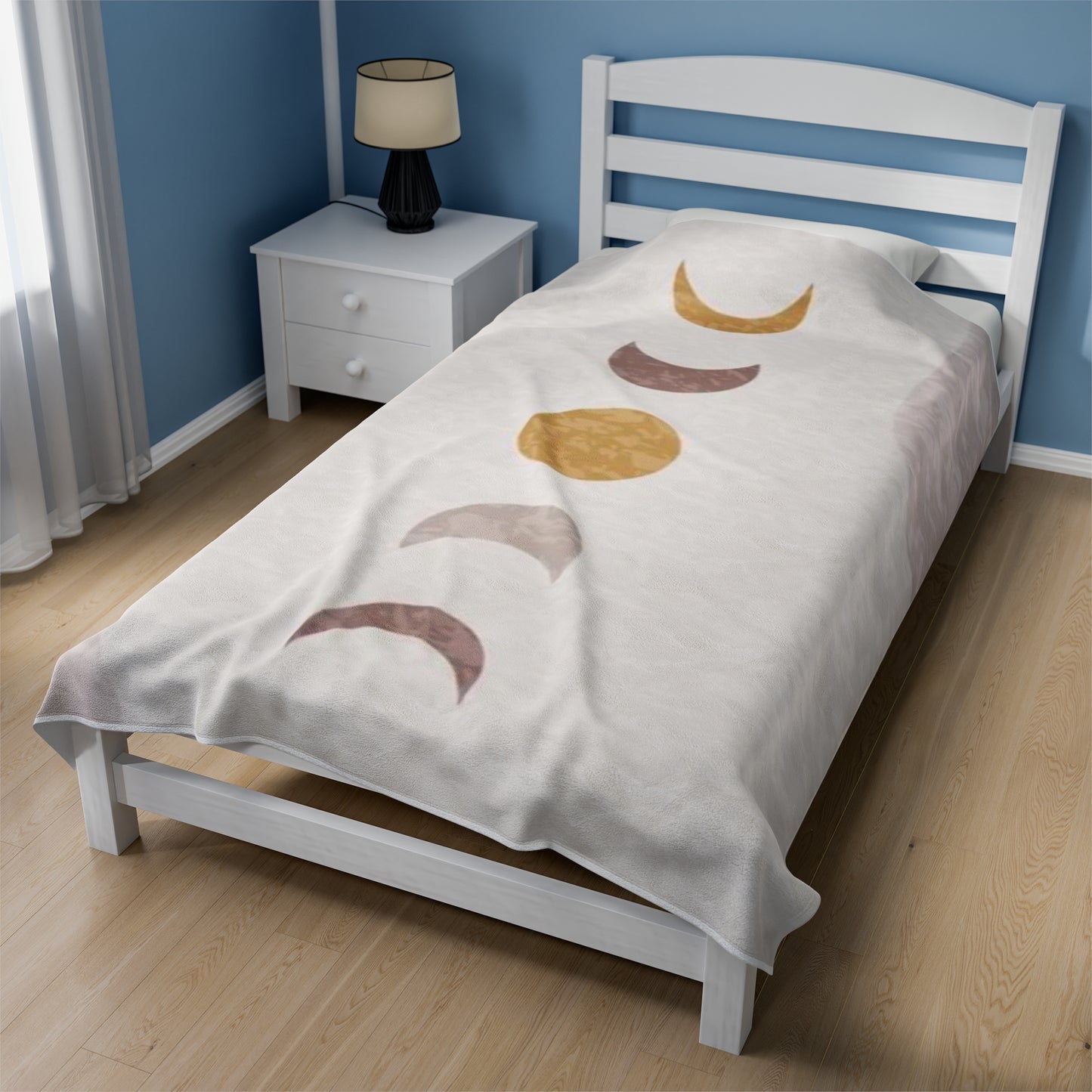 Moon Phase Velveteen Plush Blanket