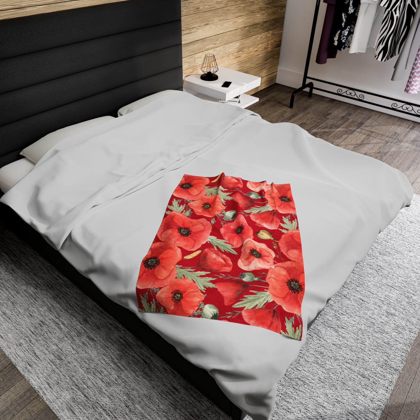 Poppies Velveteen Plush Blanket