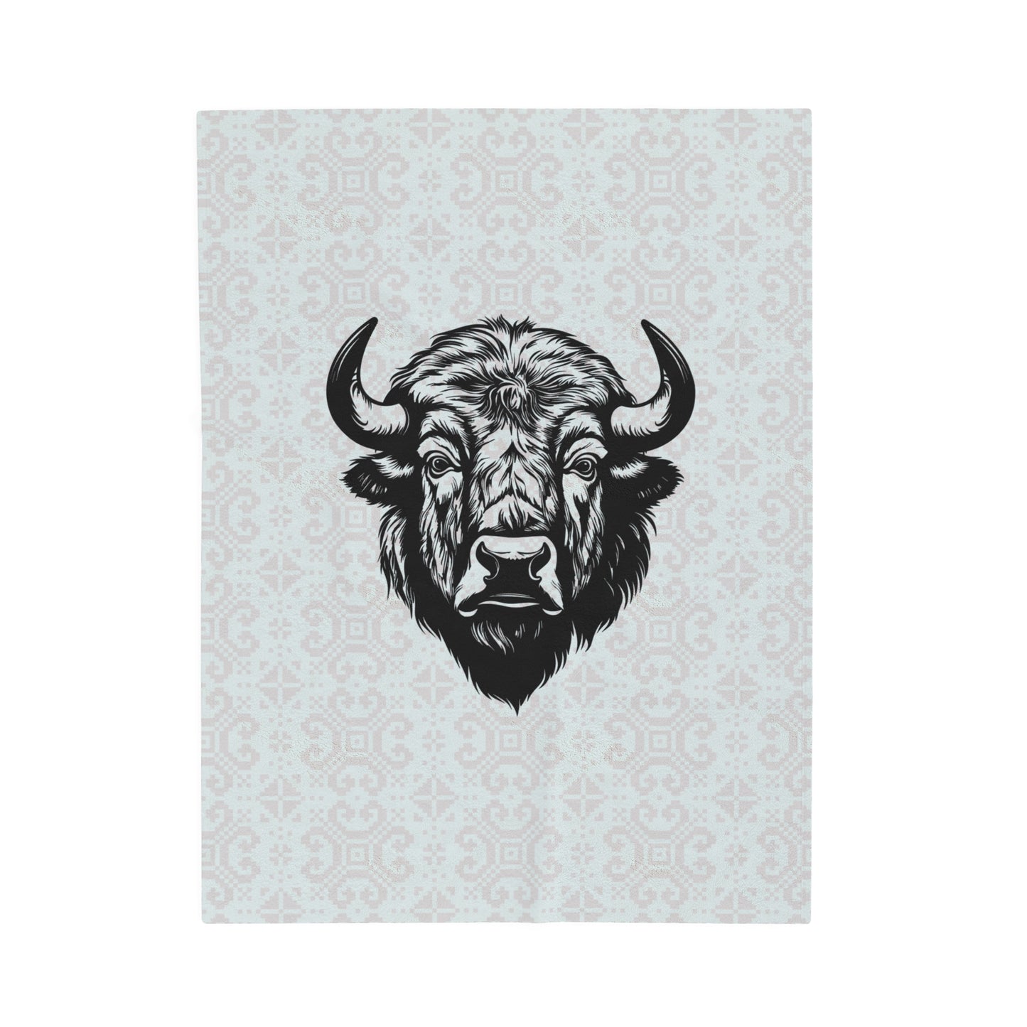 Bison Design Velveteen Plush Blanket