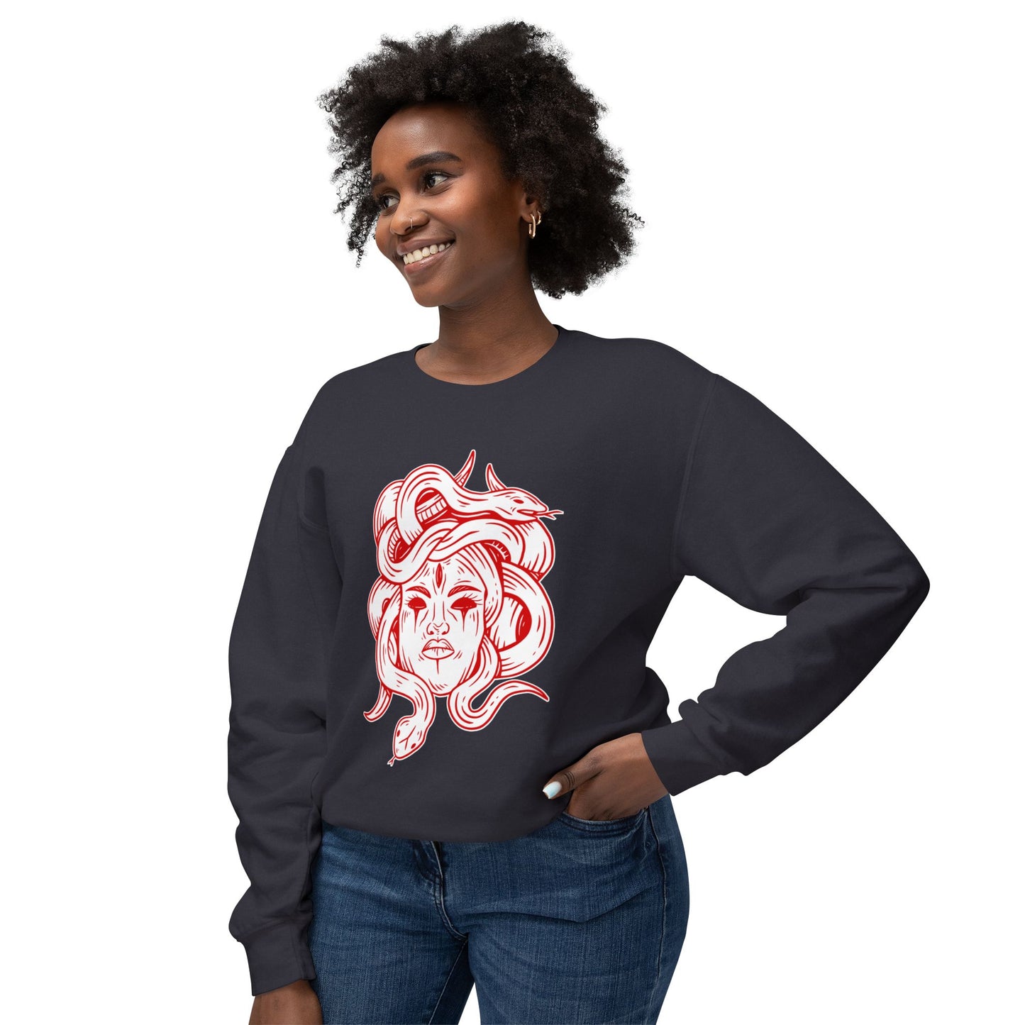 Medusa Unisex Lightweight Crewneck Sweatshirt