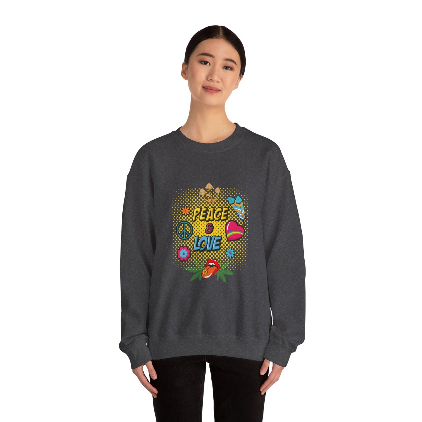 Peace & Love Unisex Heavy Blend™ Crewneck Sweatshirt