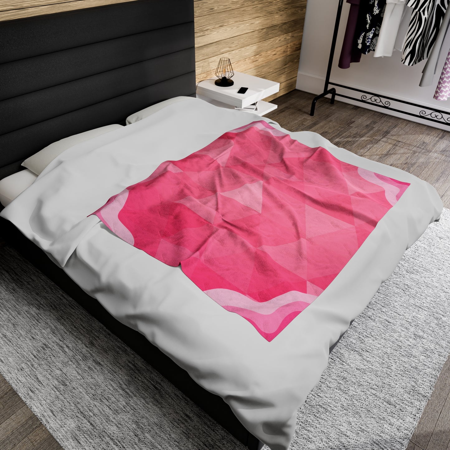 Pink Diamond Velveteen Plush Blanket