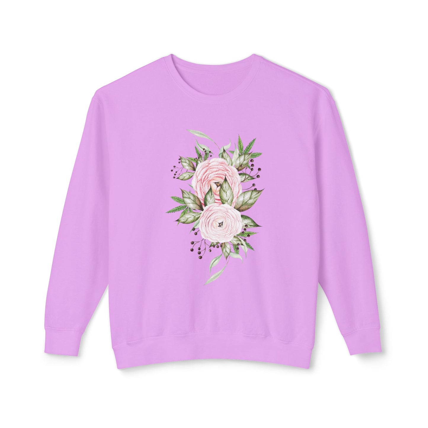 Pastel Peonies Unisex Lightweight Crewneck Sweatshirt