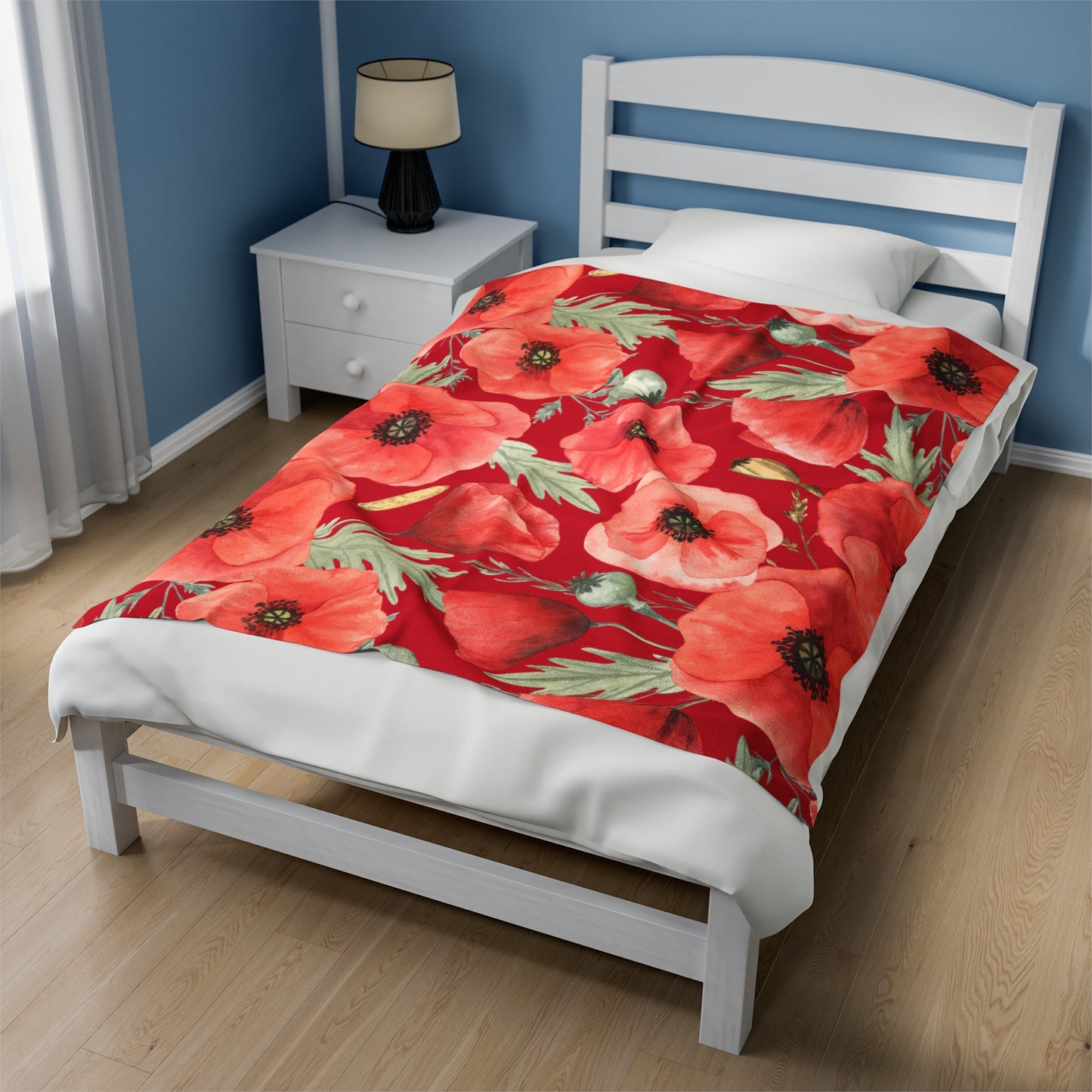 Poppies Velveteen Plush Blanket