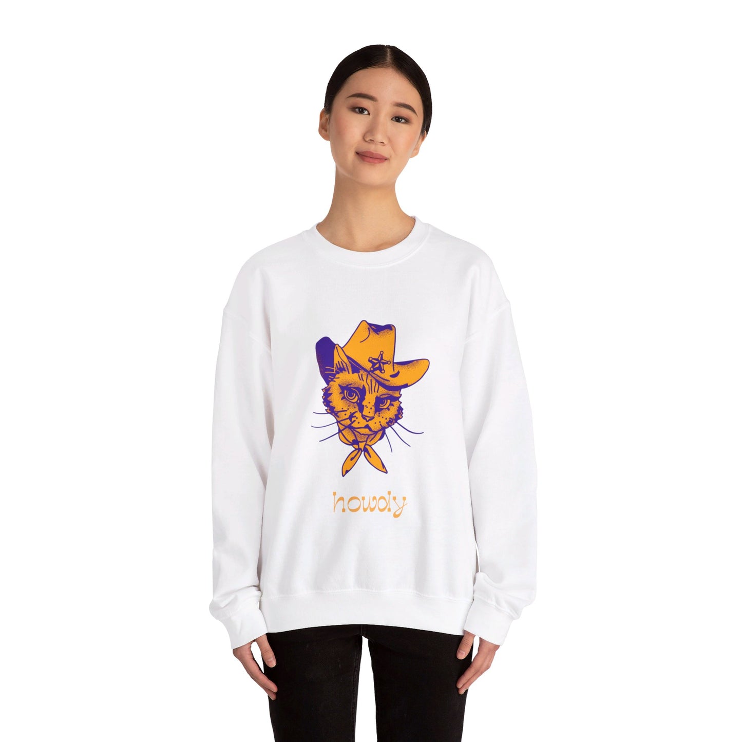 Howdy Cat Unisex Heavy Blend™ Crewneck Sweatshirt