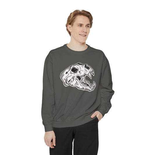 Dino Skull Unisex Garment-Dyed Sweatshirt