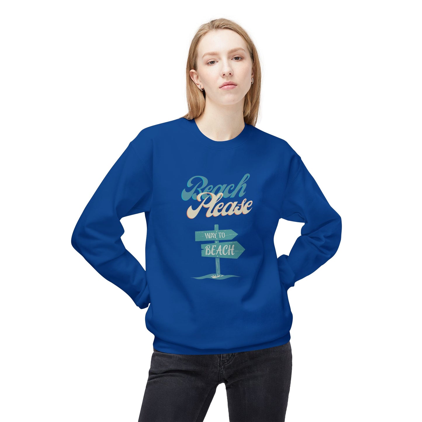 Beach Please II Unisex Midweight Softstyle Fleece Crewneck Sweatshirt