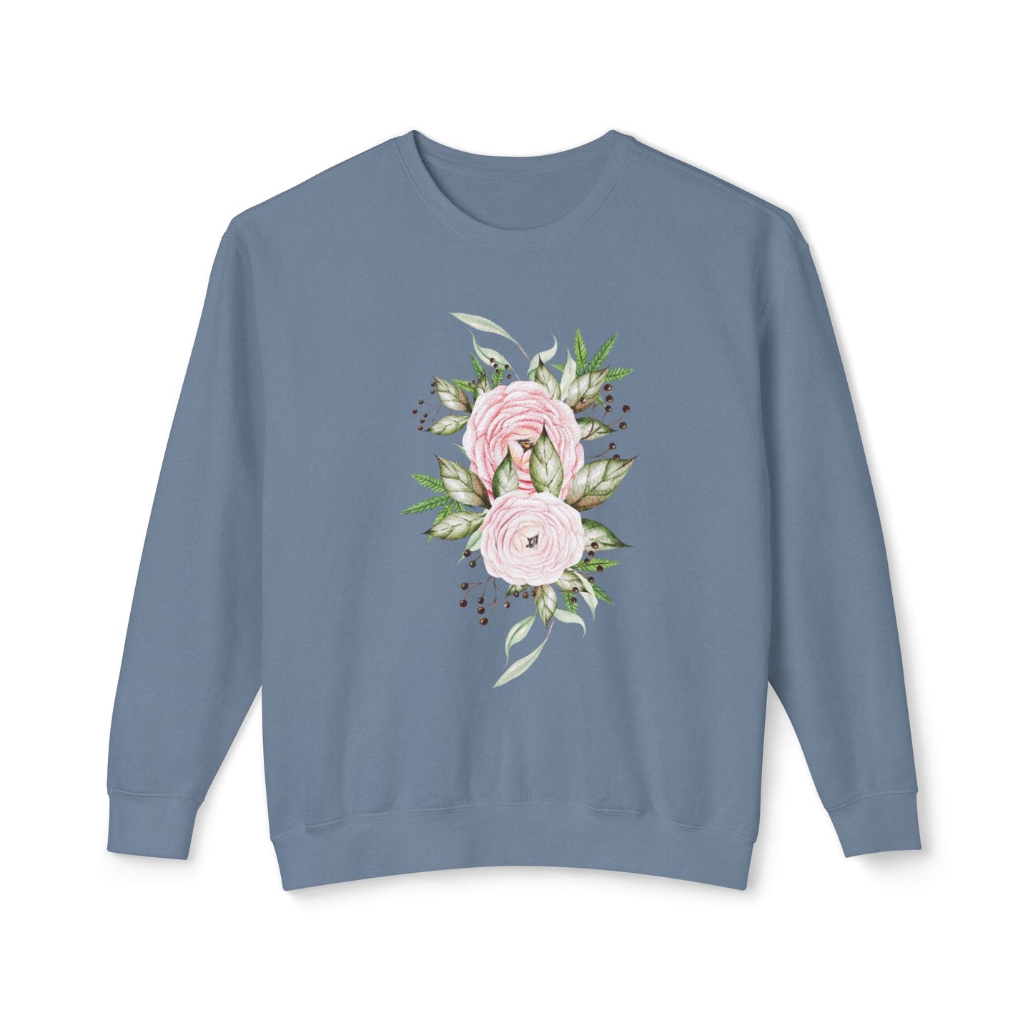 Pastel Peonies Unisex Lightweight Crewneck Sweatshirt