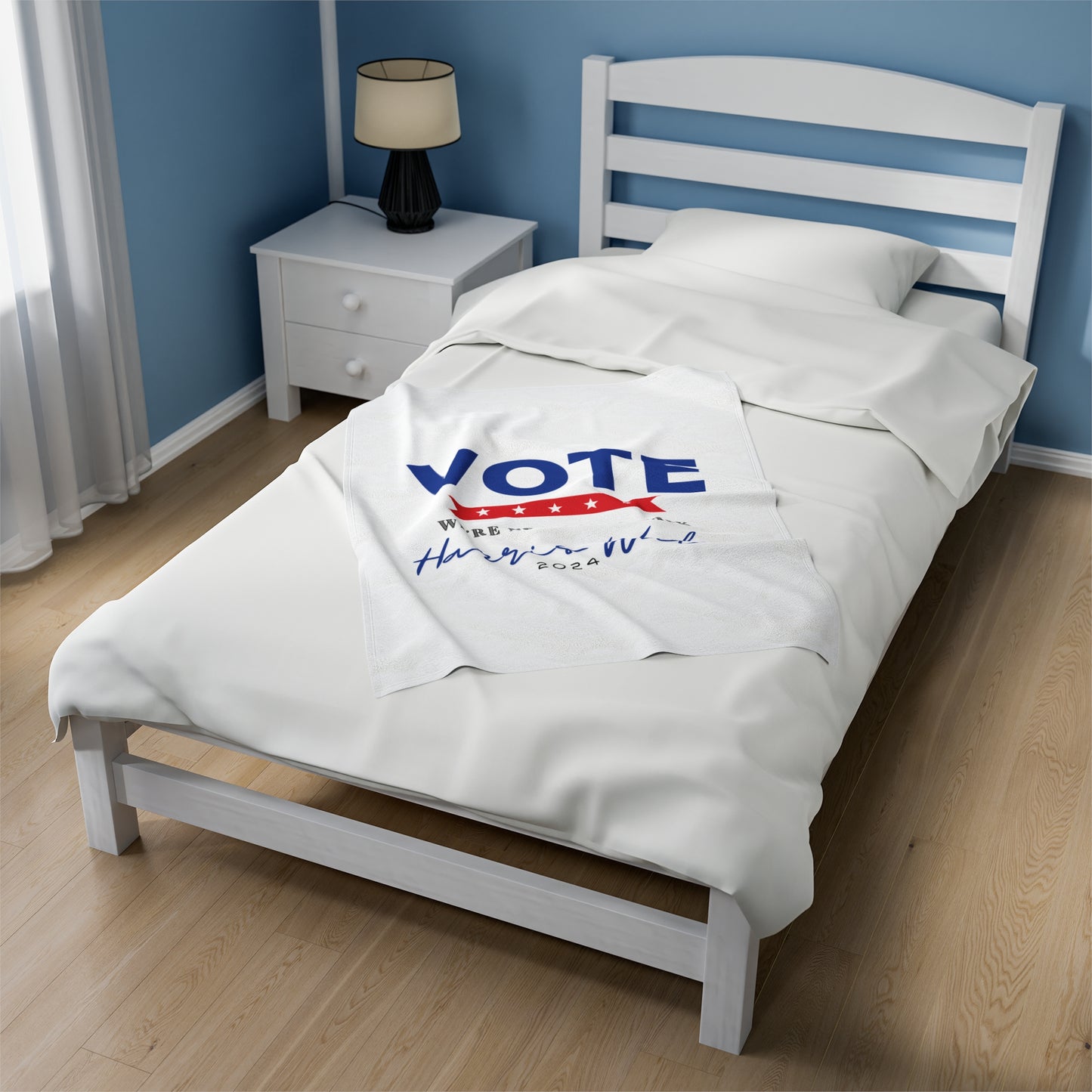 Vote 2024 Velveteen Plush Blanket