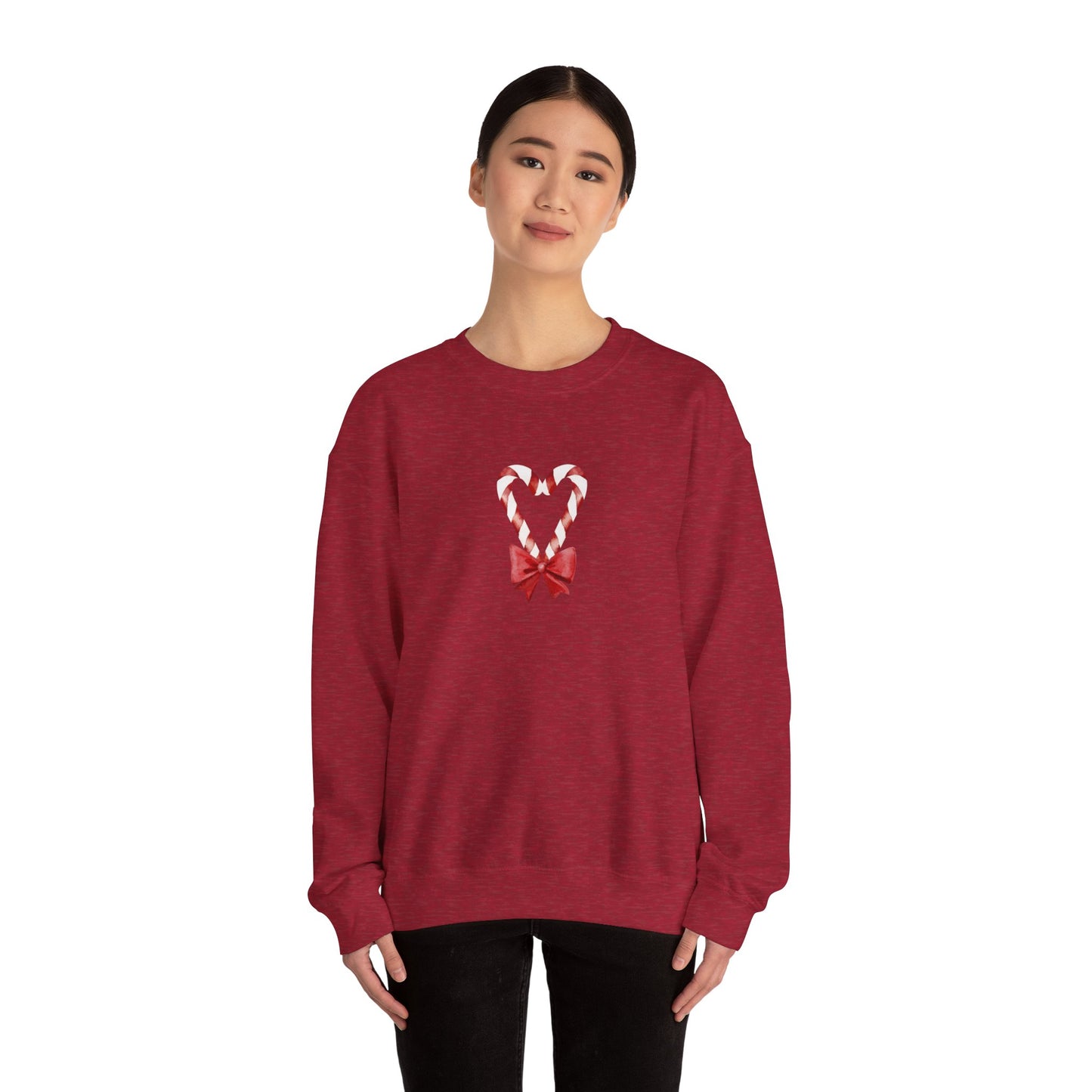 Candy Cane Heart Christmas Unisex Heavy Blend™ Crewneck Sweatshirt