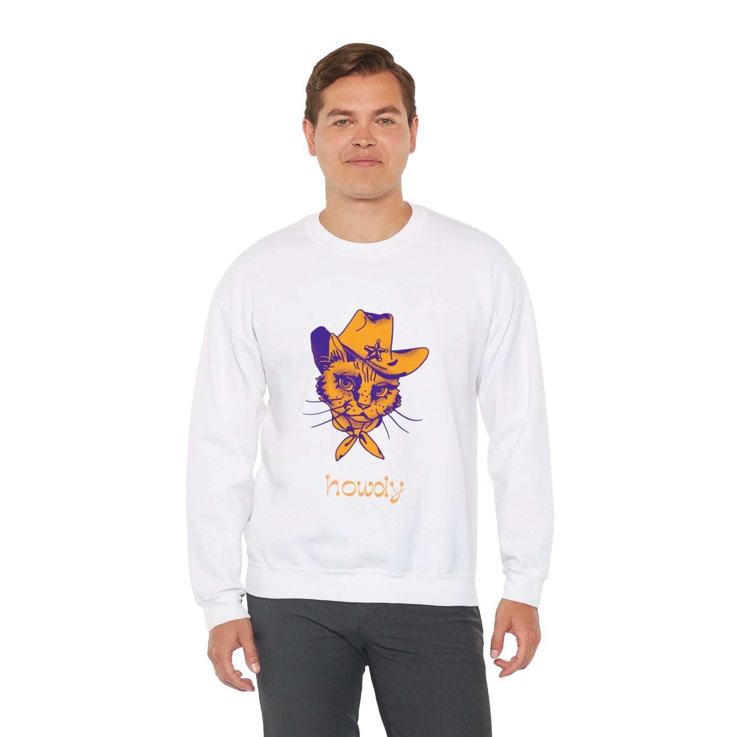 Howdy Cat Unisex Heavy Blend™ Crewneck Sweatshirt