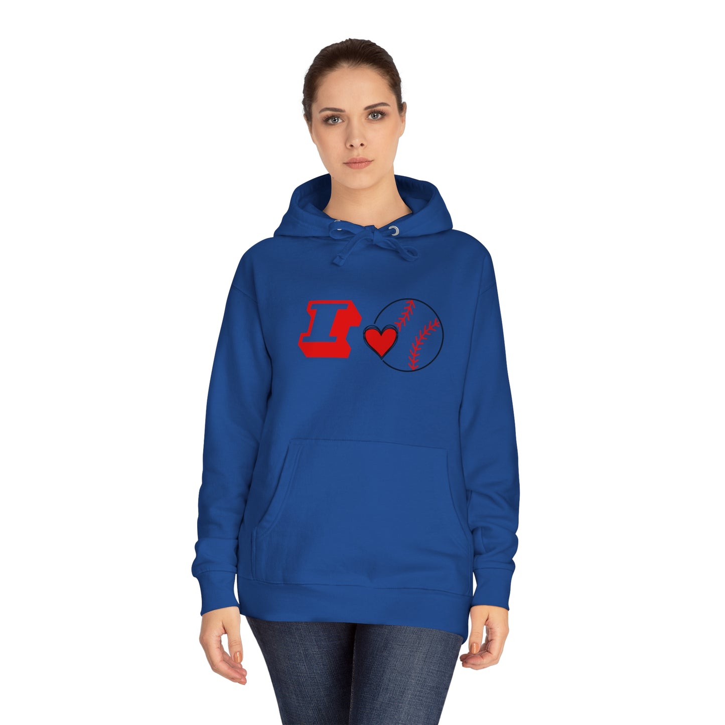 I Love Baseball Unisex Fleece Hoodie