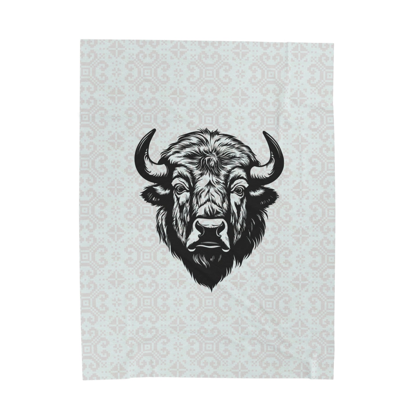 Bison Design Velveteen Plush Blanket