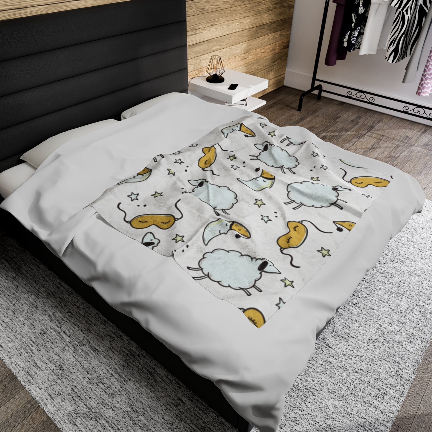 Counting Sheep Velveteen Plush Blanket