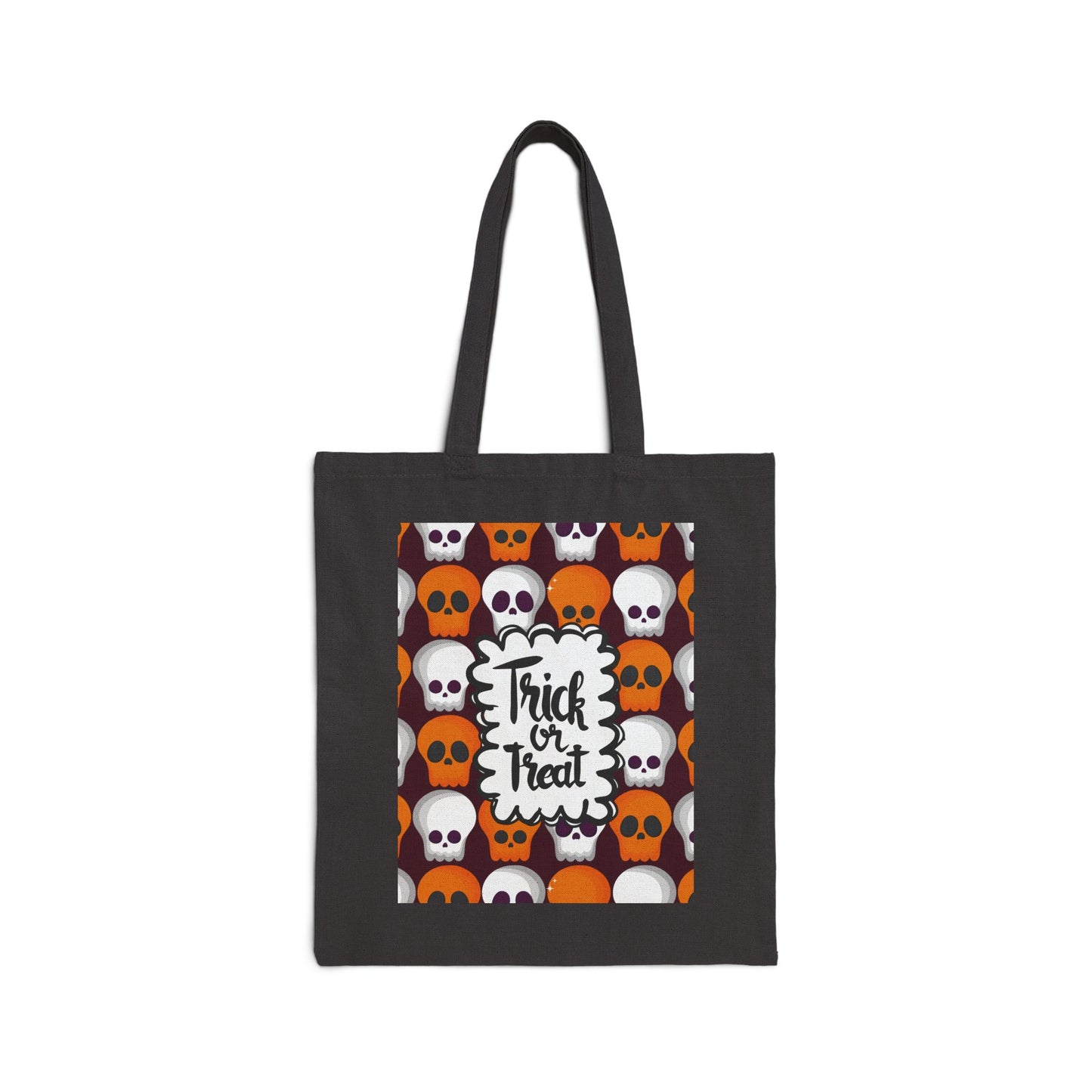 Skulls Trick or Treat Cotton Canvas Tote Bag