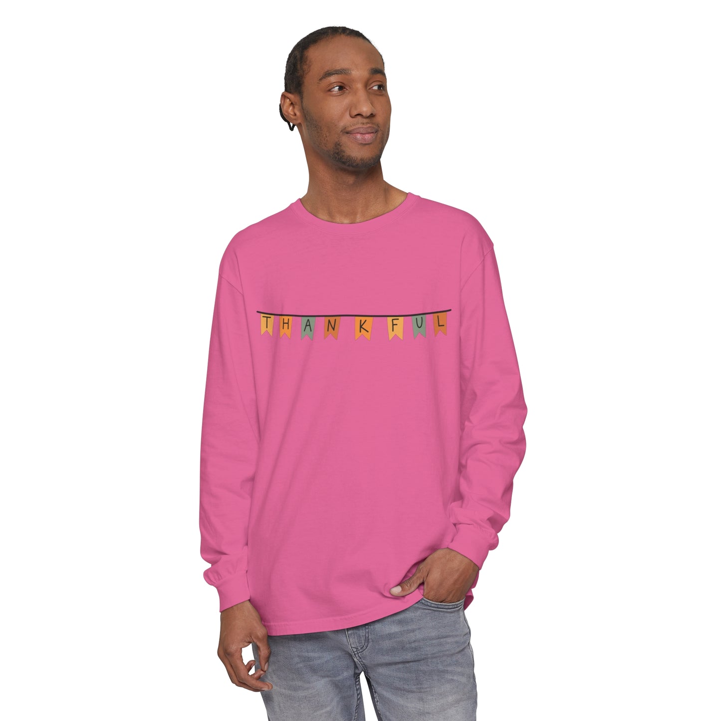 Thankful Unisex Garment-dyed Long Sleeve T-Shirt