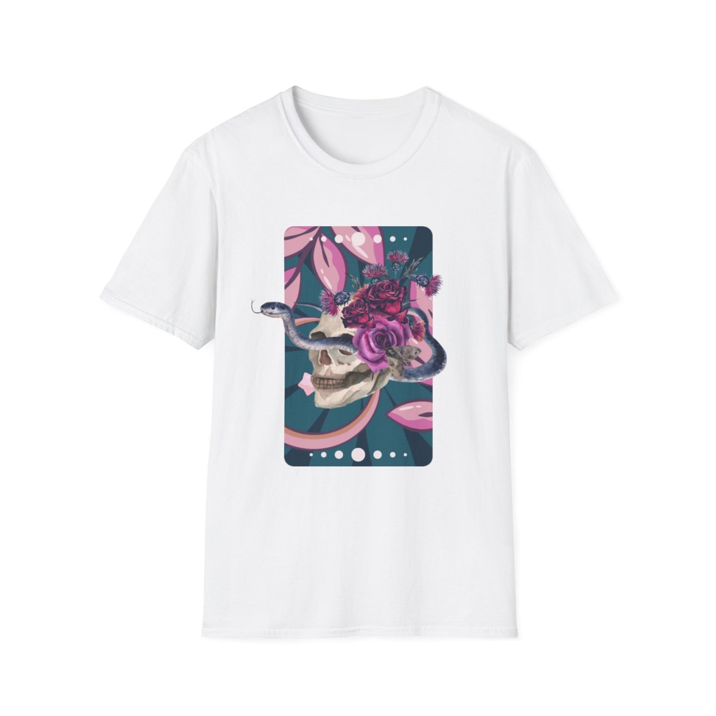 Floral Snake Skull Unisex Softstyle T-Shirt