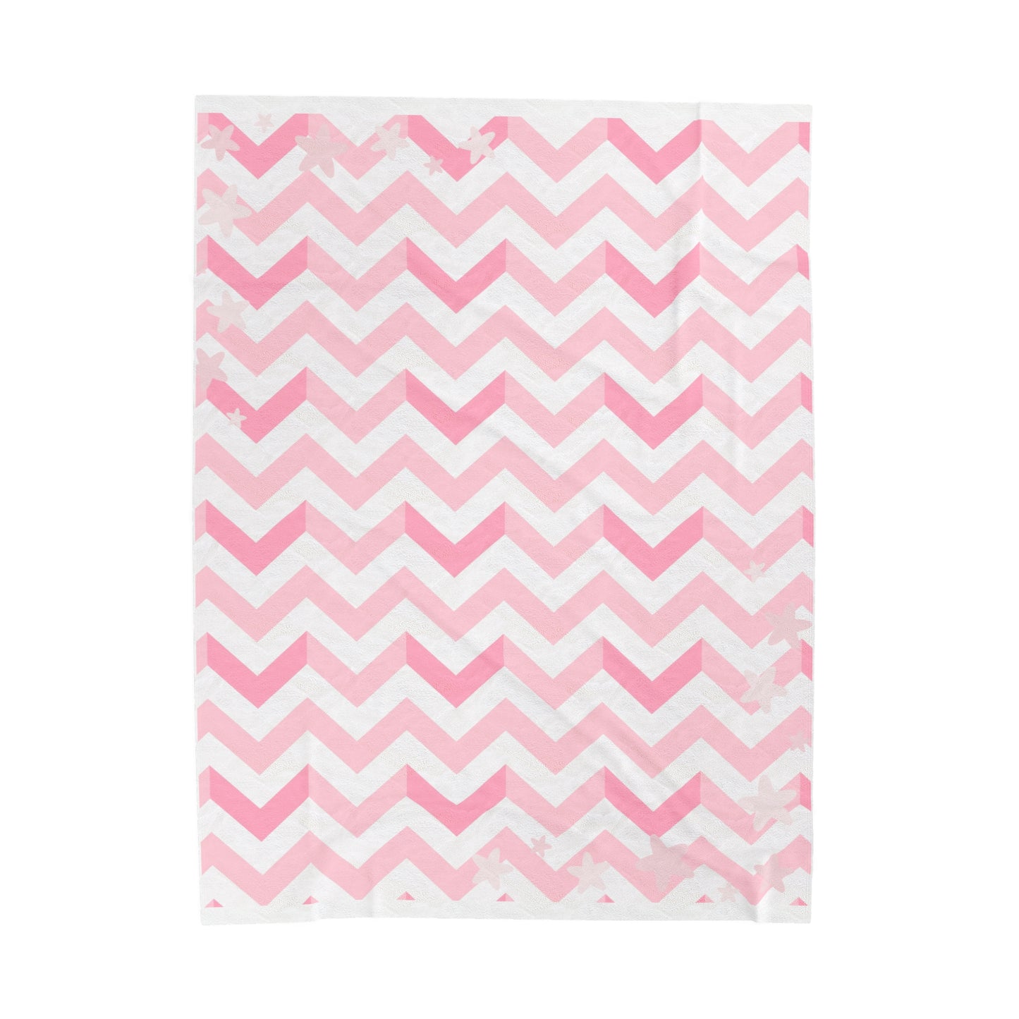 Velveteen Plush Blanket - Pink Chevron Cozy