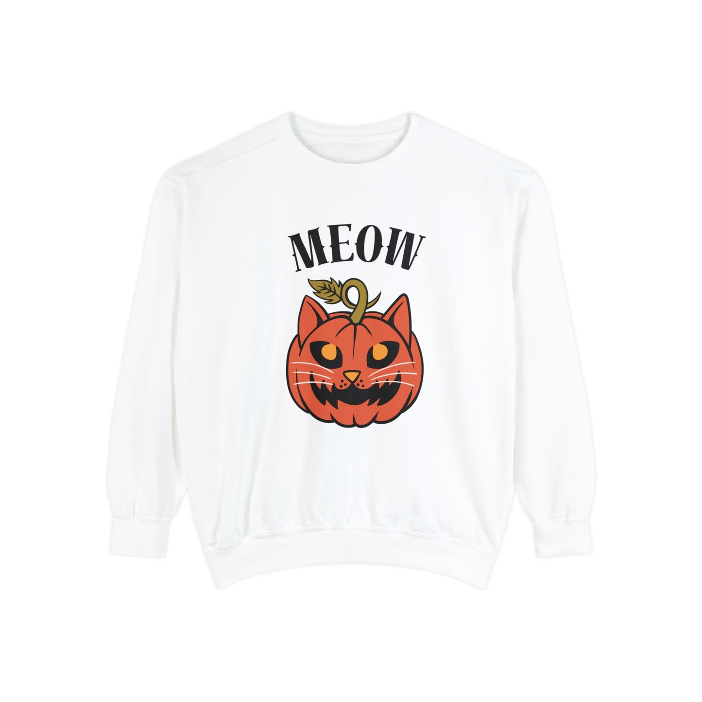 Meow Pumpkin Unisex Garment-Dyed Sweatshirt