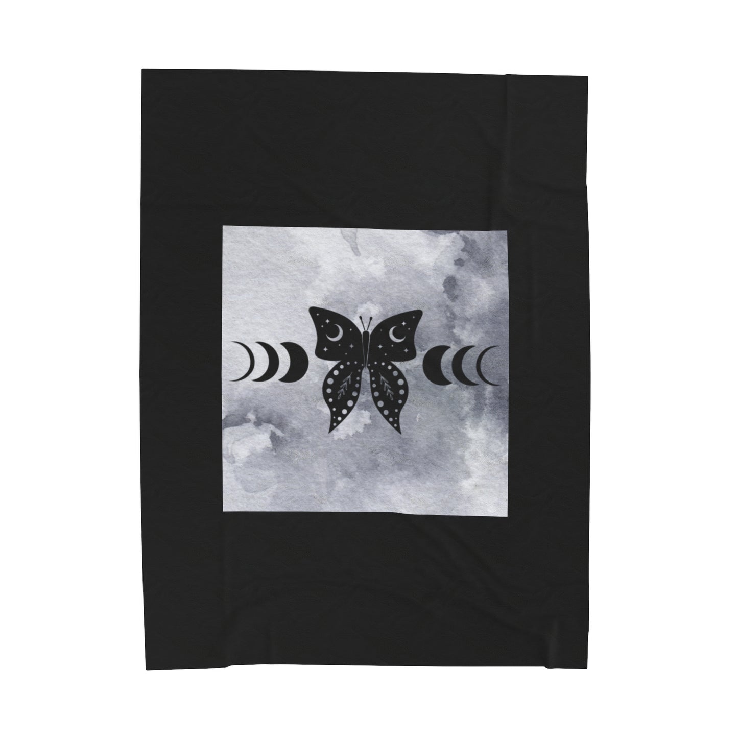 Moth Moon Velveteen Plush Blanket