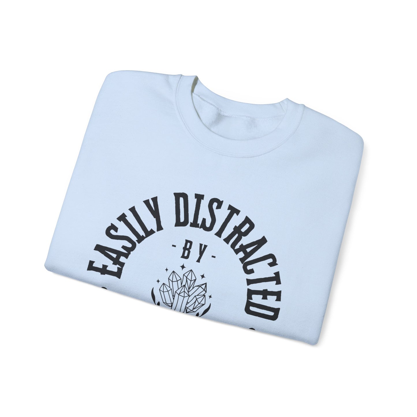 Easily Distracted by Crystals Unisex Heavy Blend™ Crewneck Sweatshirt