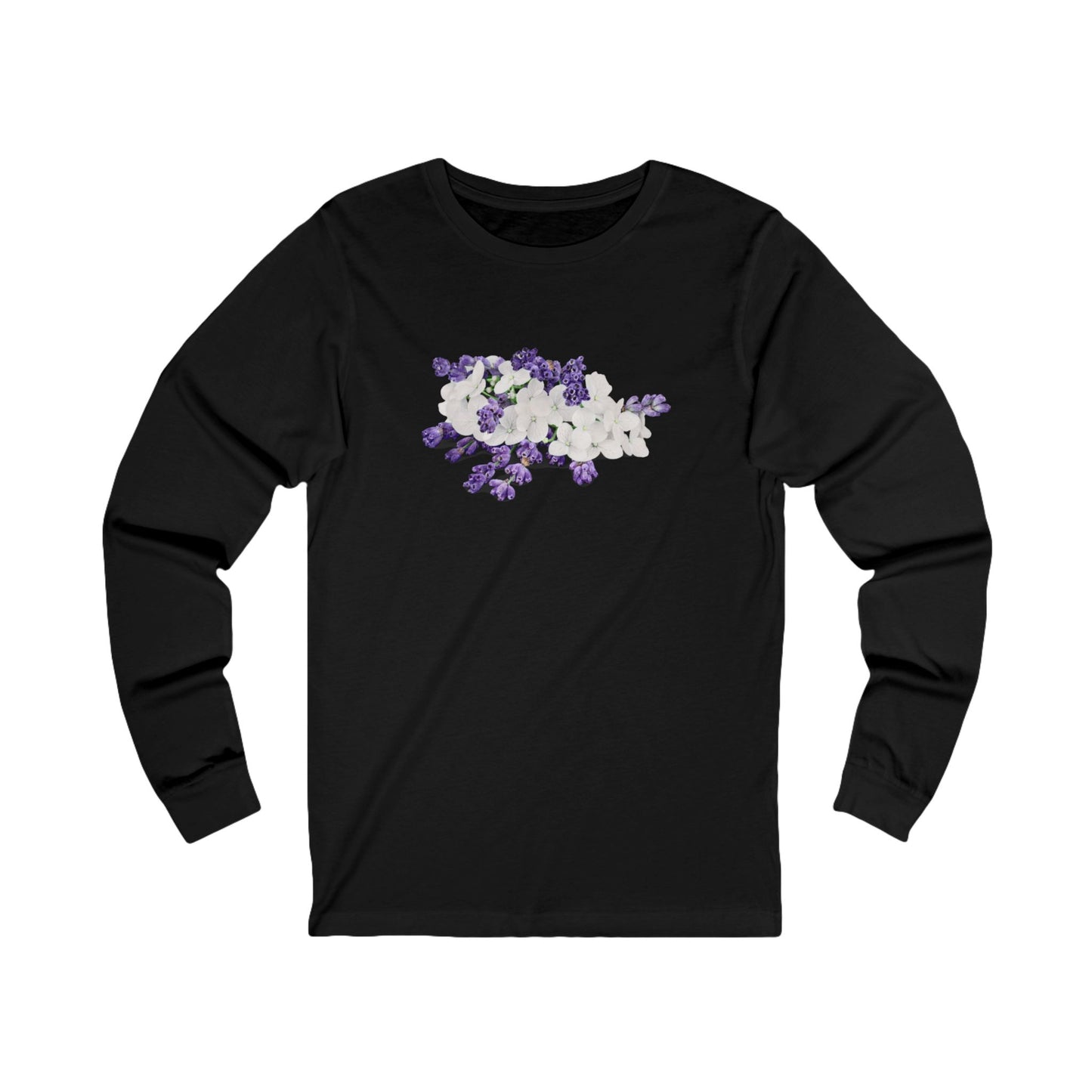 Purple White Flowers Unisex Jersey Long Sleeve Tee