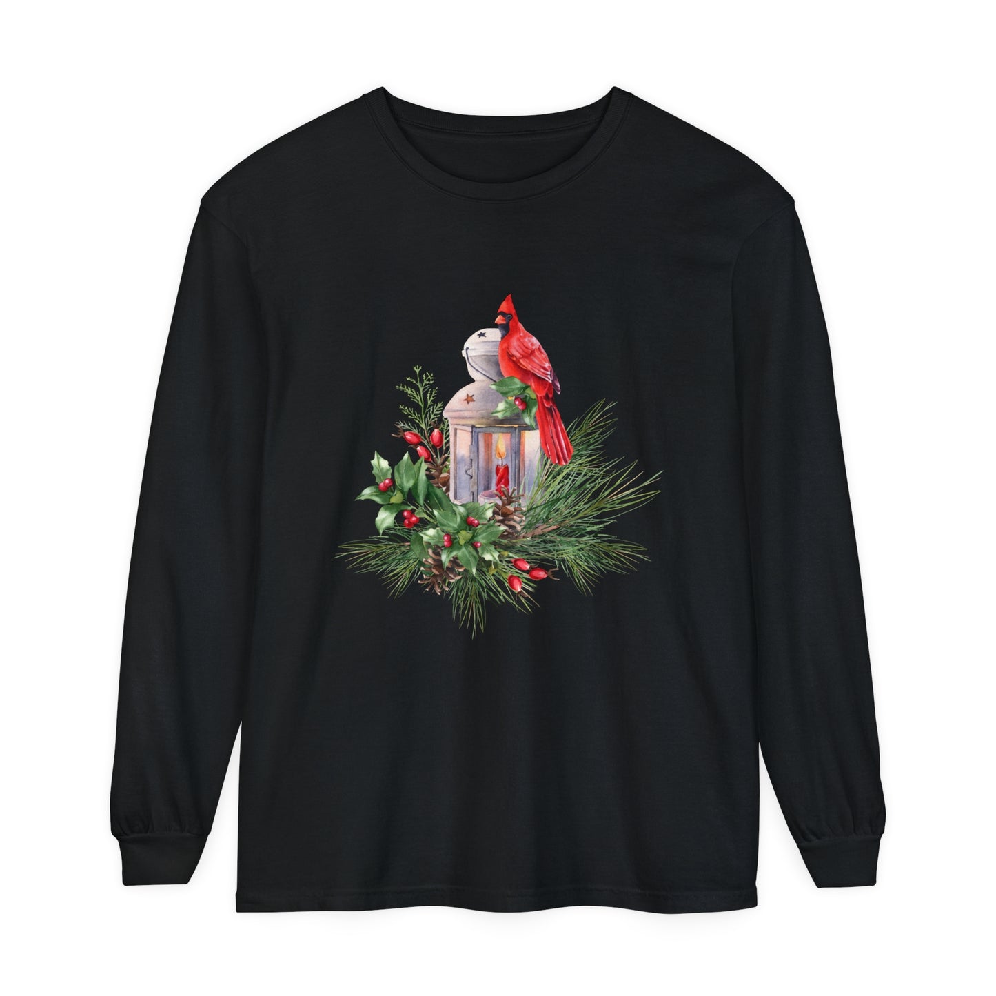 Winter Cardinal Unisex Garment-dyed Long Sleeve T-Shirt