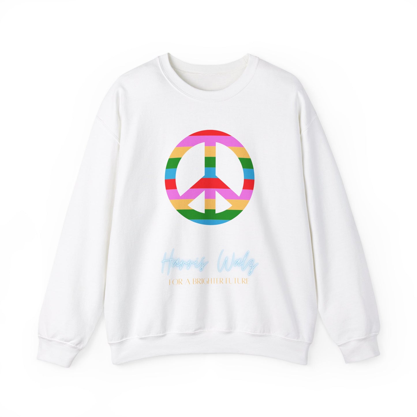 Retro Rainbow Peace Harris Walz Unisex Heavy Blend™ Crewneck Sweatshirt