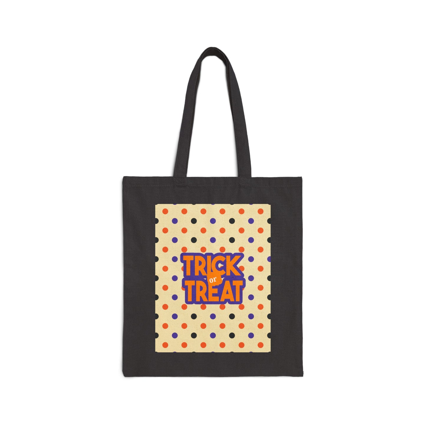 Dots Trick or Treat Cotton Canvas Tote Bag