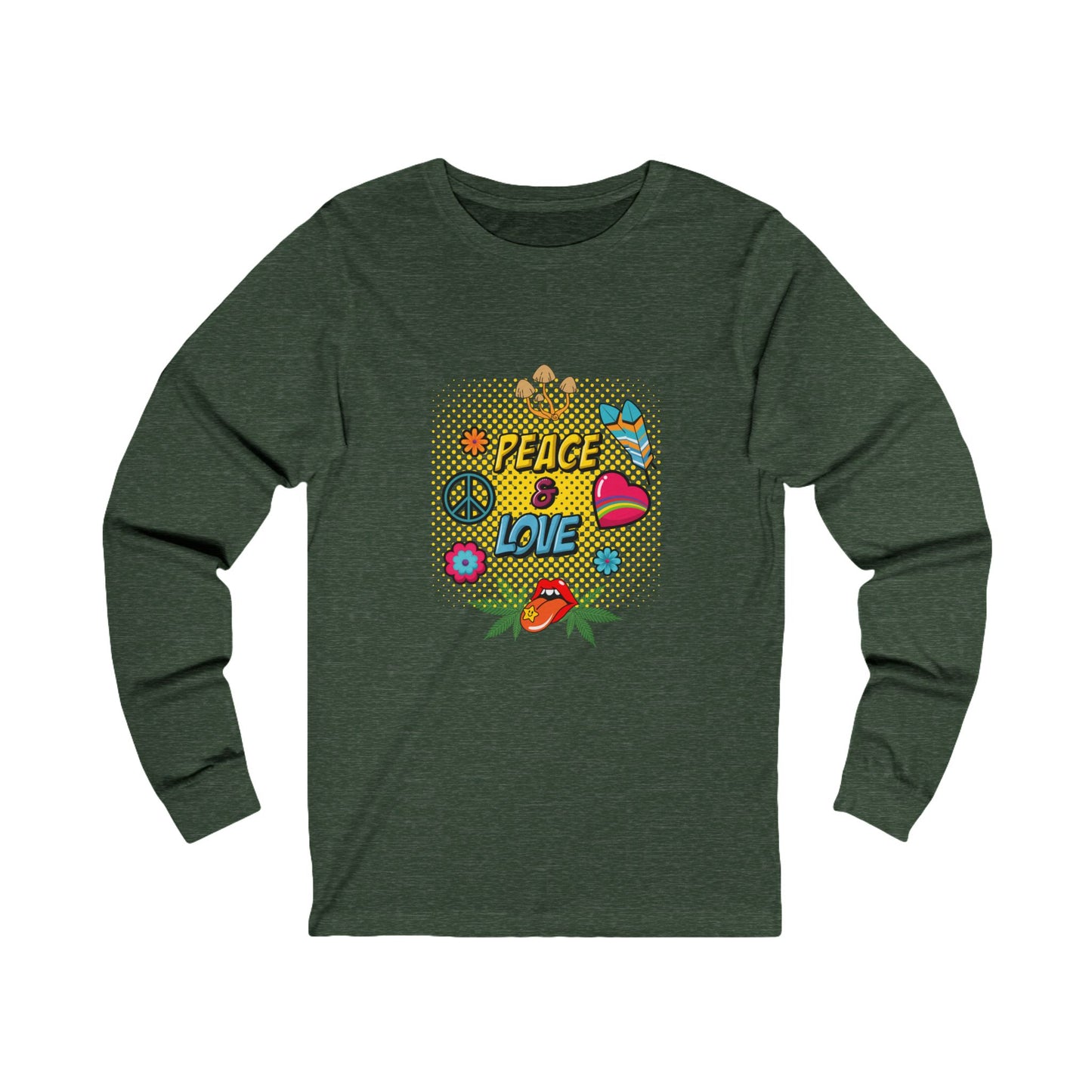 Peace & Love Unisex Jersey Long Sleeve Tee