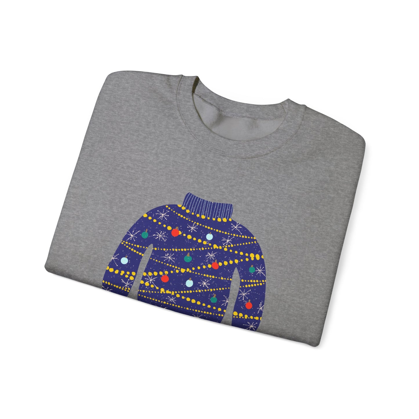 Ugly Blue Christmas Sweater Unisex Heavy Blend™ Crewneck Sweatshirt