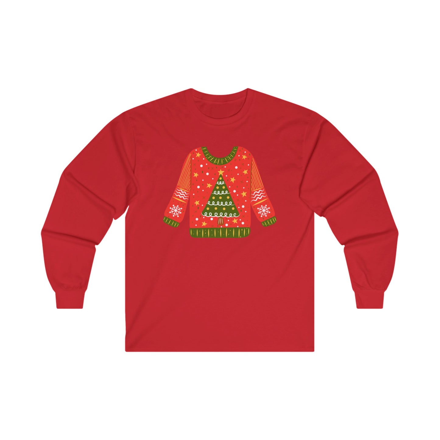 Tree Ugly Sweater Unisex Ultra Cotton Long Sleeve Tee