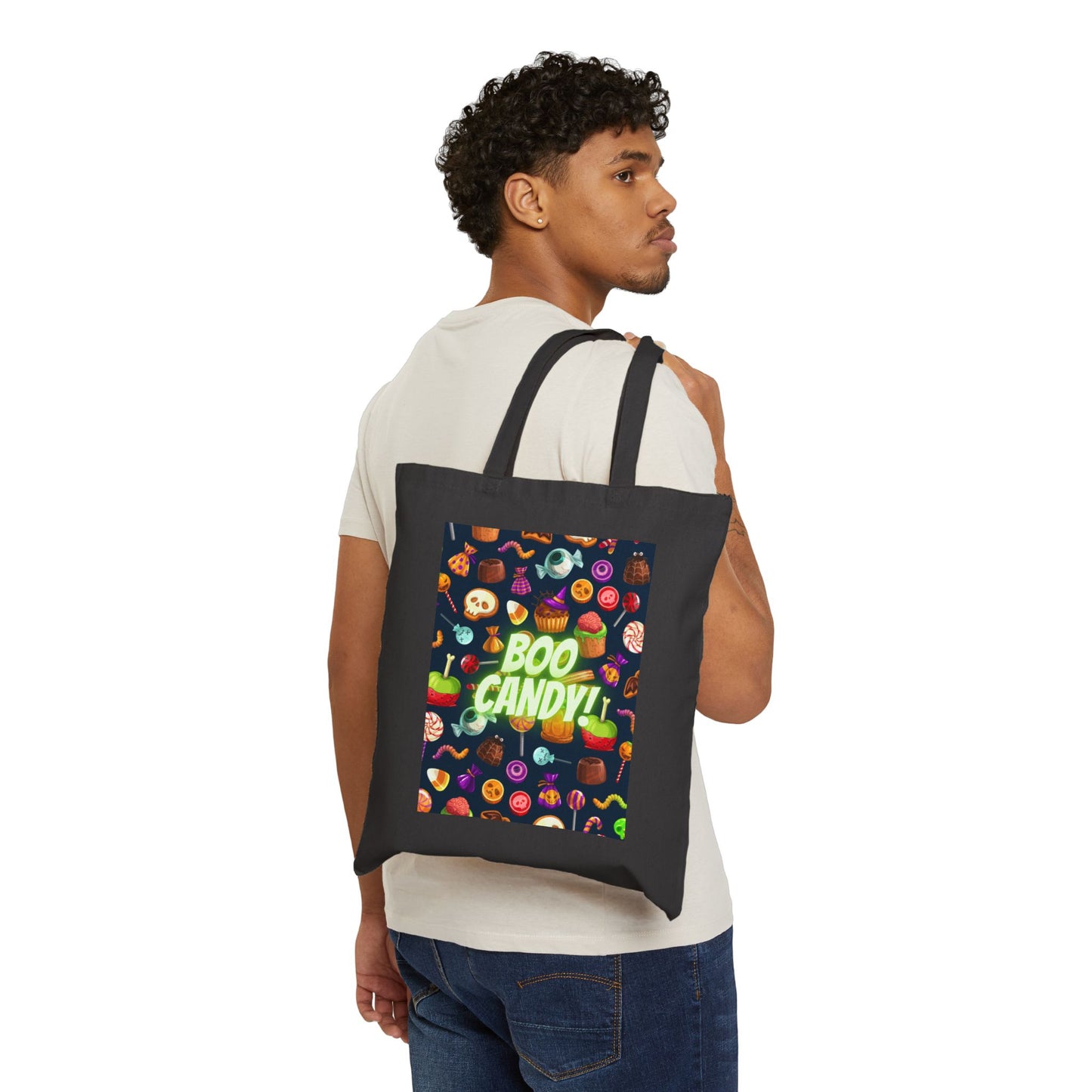 Boo Candy Trick or Treat Cotton Canvas Tote Bag