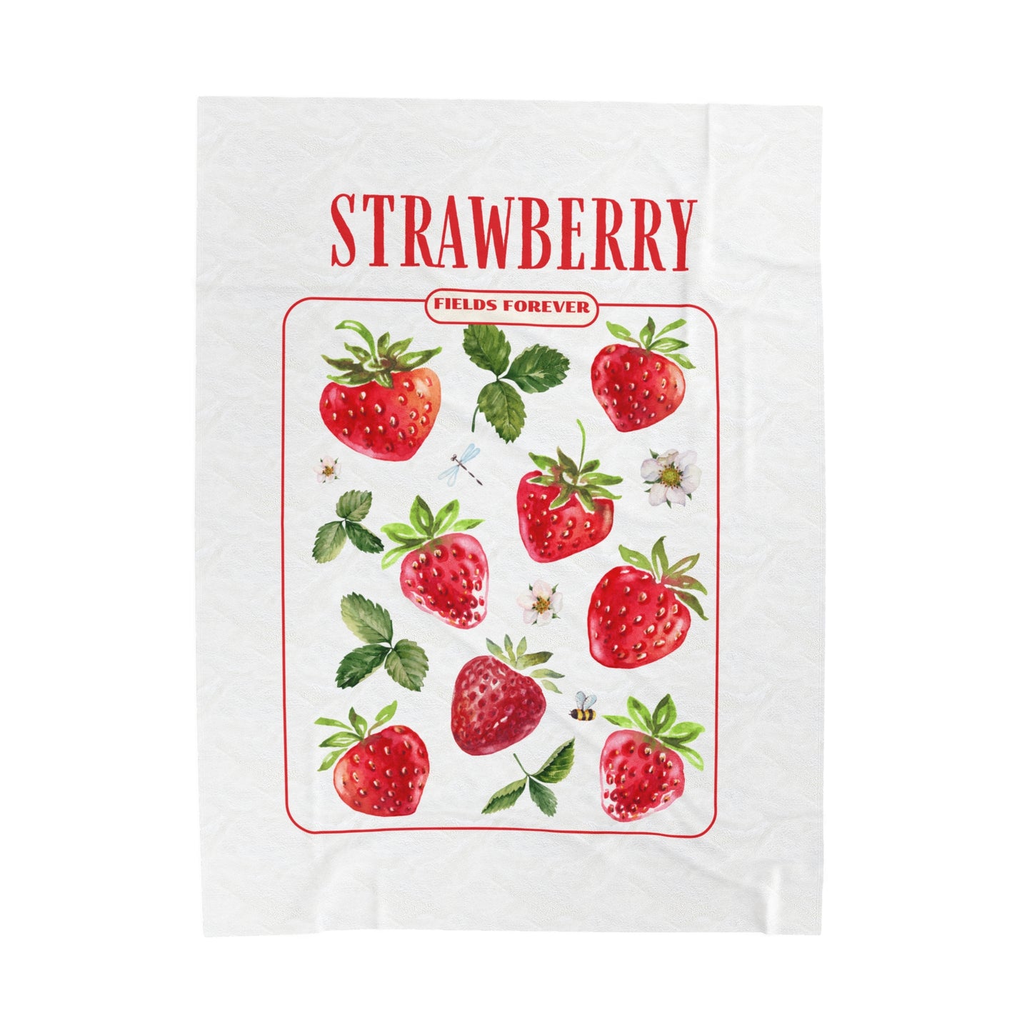 Strawberry Fields Velveteen Plush Blanket