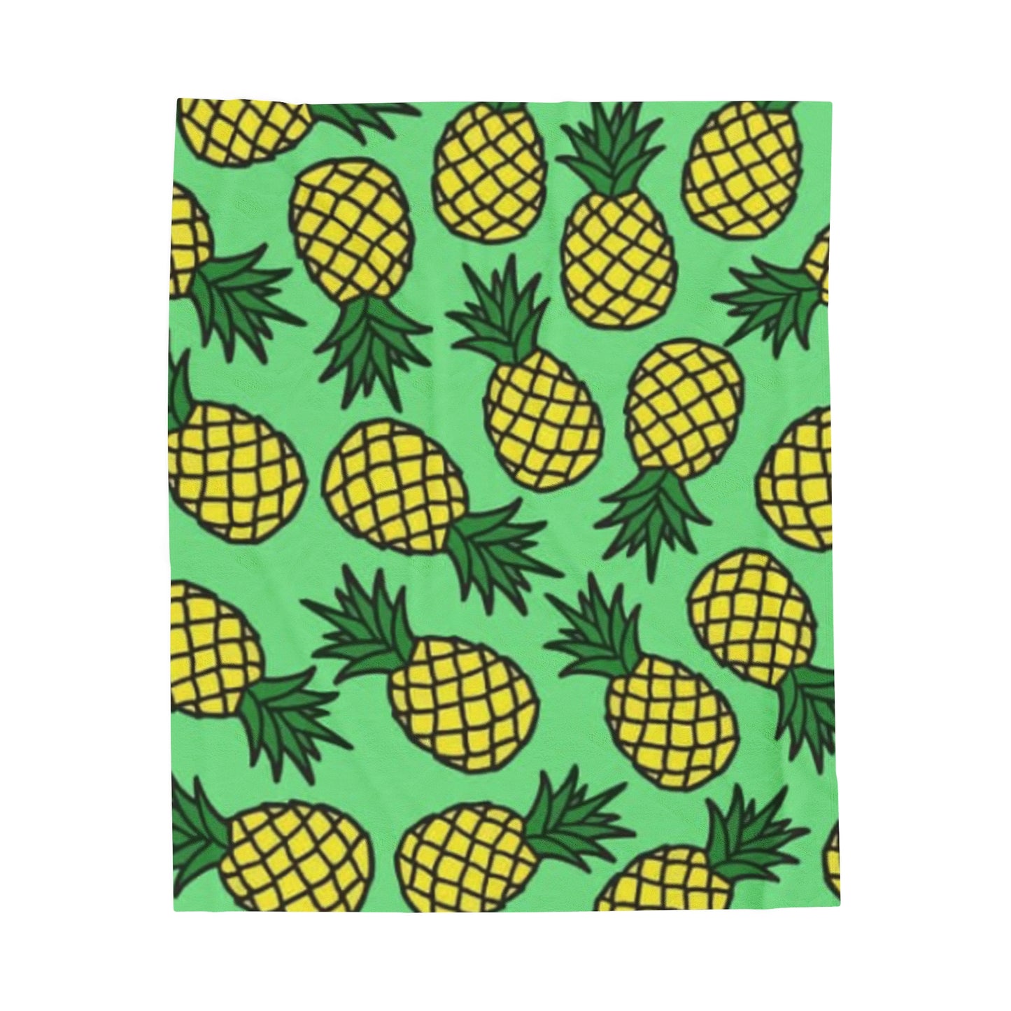 Pineapples! Velveteen Plush Blanket