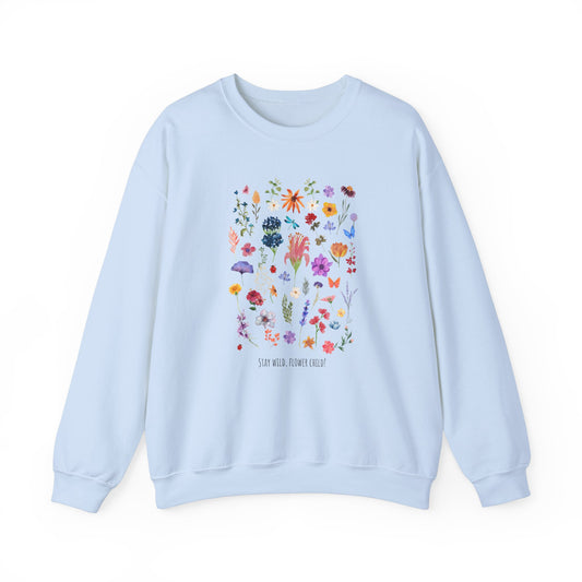 Stay Wild Flower Child Unisex Heavy Blend™ Crewneck Sweatshirt