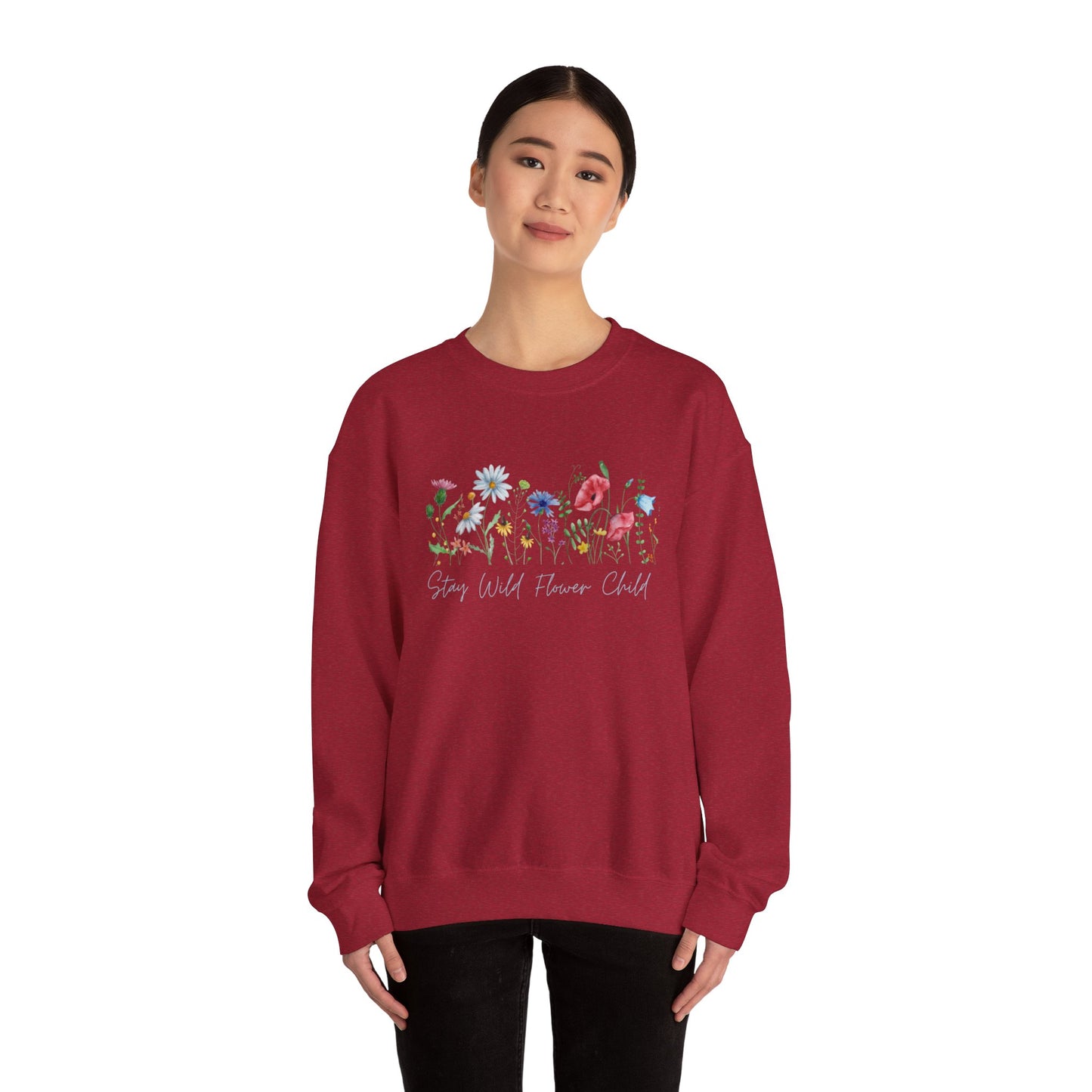 Stay Wild Flower Child II Unisex Heavy Blend™ Crewneck Sweatshirt